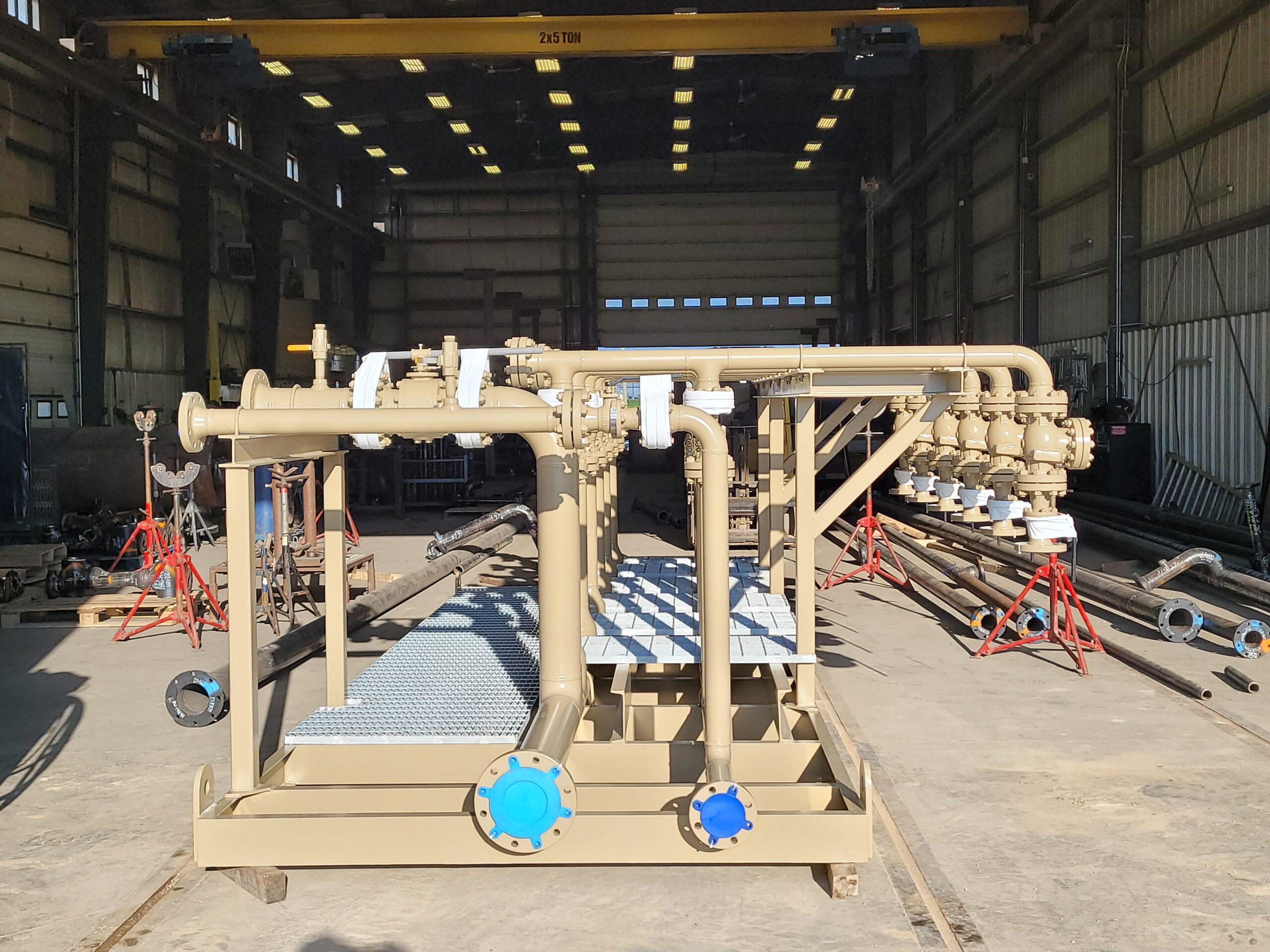 Custom welded pipes in Baxter's Welding's facility